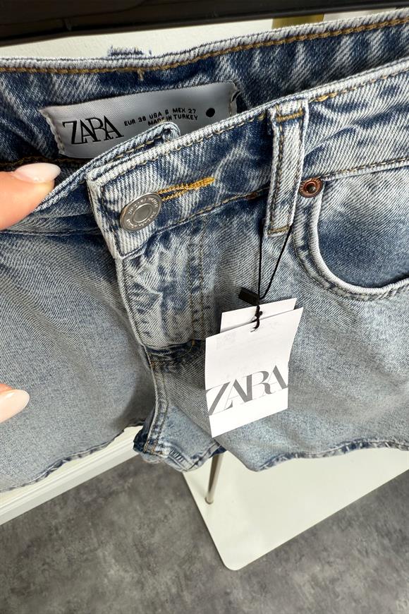 Premium Seri Mom Fit Jean Şort 520 Mavisi