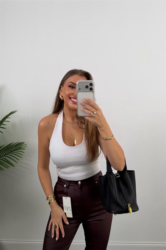 Premium Seri Mumlu Likralı Pamuklu BF Jean Bordo