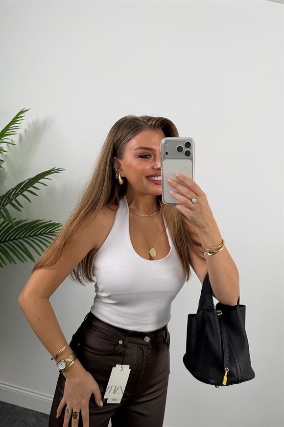 Premium Seri Mumlu Likralı Pamuklu BF Jean Acı Kahve