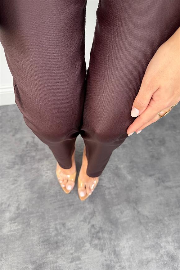 Premium Seri Mumlu Likralı Pamuklu BF Jean Bordo