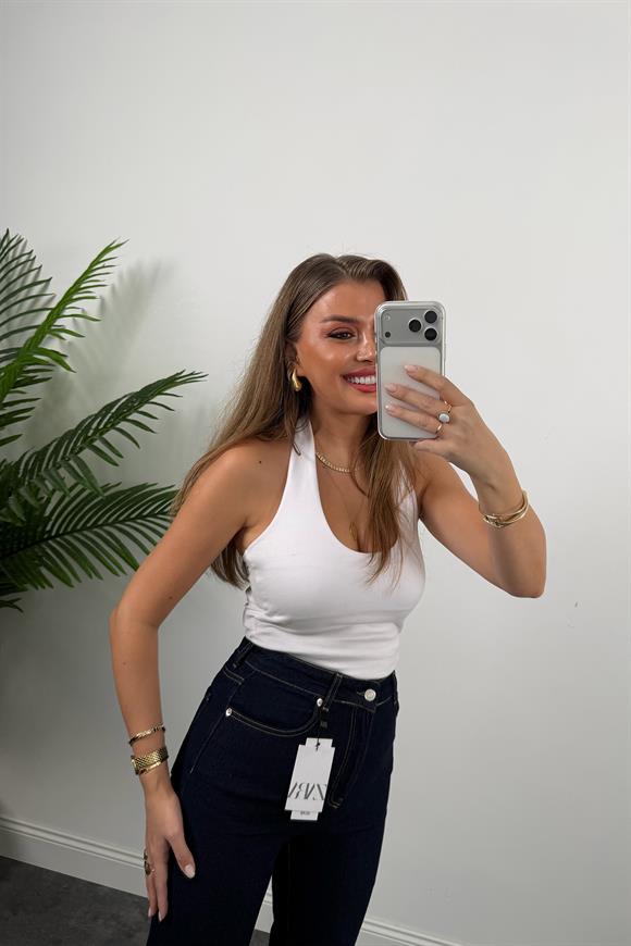 Premium Seri Paçası Dikişli Bf Jean Pantolon Lacivert 1007