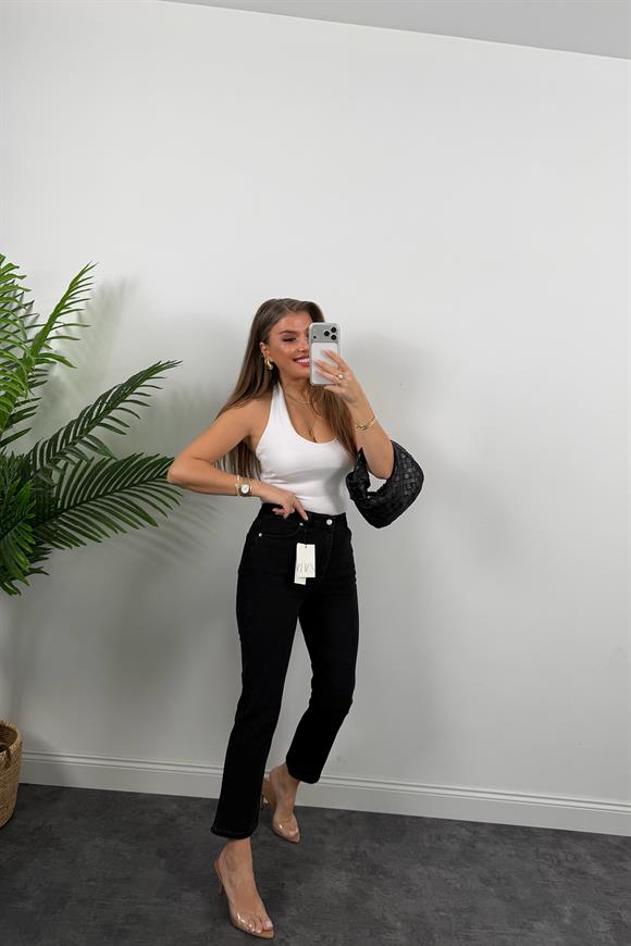 Premium Seri Paçası Dikişli Bf Jean Pantolon Koyu Antrasit