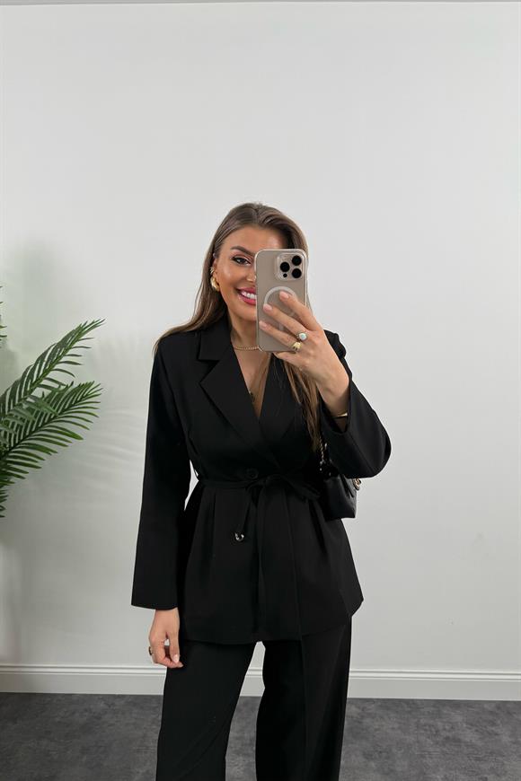 Premium Seri Poliviskon Kumaş Pinterest Takım Elbise Siyah