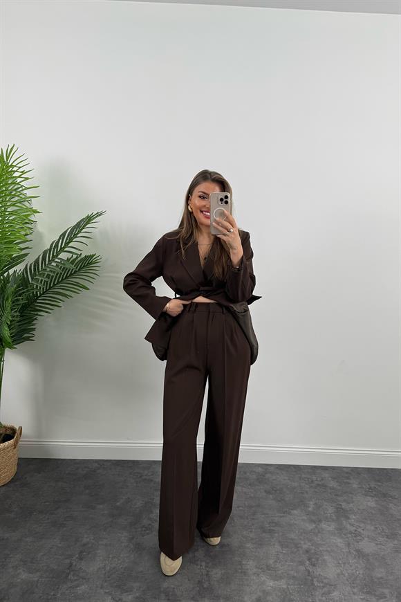 Premium Seri Poliviskon Kumaş Pinterest Takım Elbise Acı Kahve