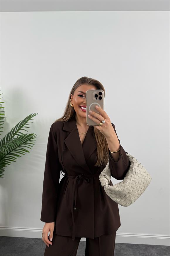 Premium Seri Poliviskon Kumaş Pinterest Takım Elbise Acı Kahve