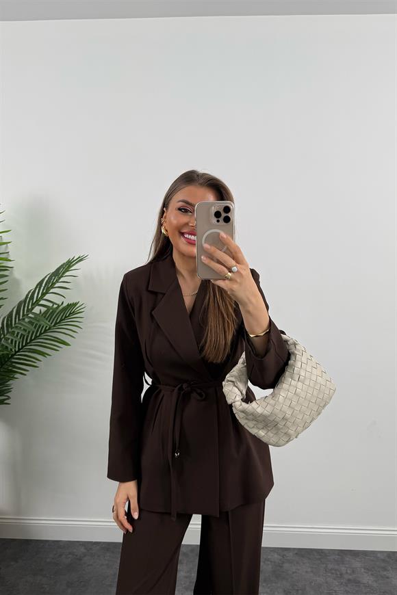 Premium Seri Poliviskon Kumaş Pinterest Takım Elbise Acı Kahve