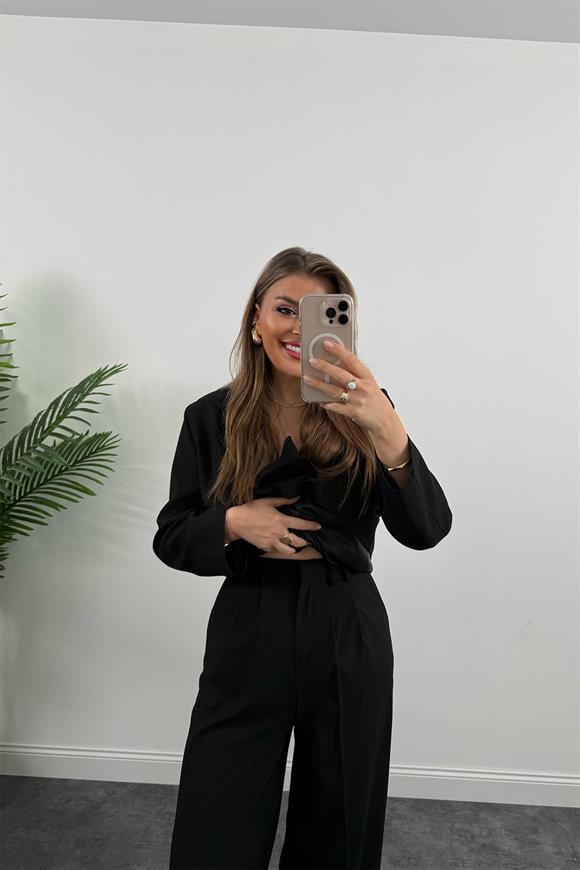 Premium Seri Poliviskon Kumaş Pinterest Takım Elbise Siyah