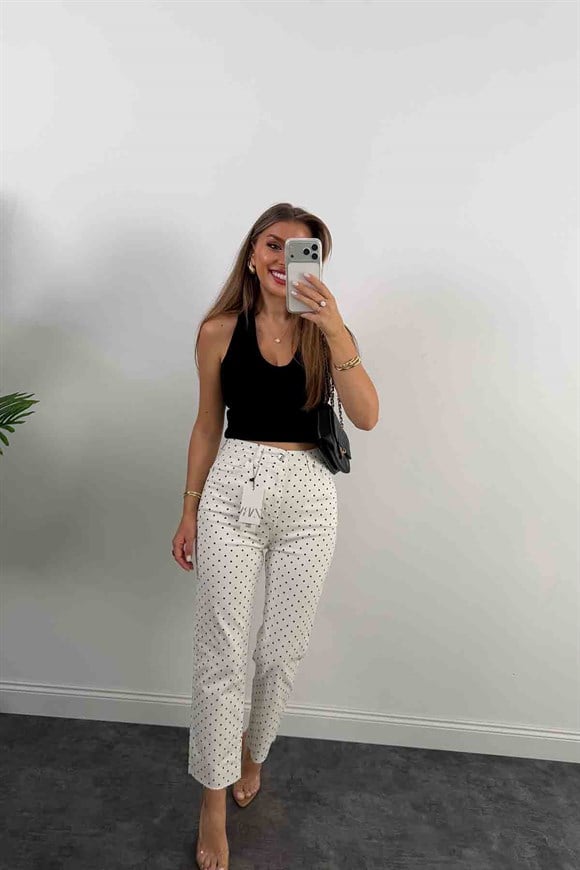 Premium Seri Puantiyeli Kesik Paça Bf Jean