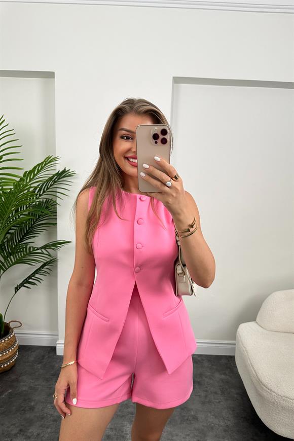 Premium Seri Şehir Boy Şort Yelek Pinterest Takım Pembe