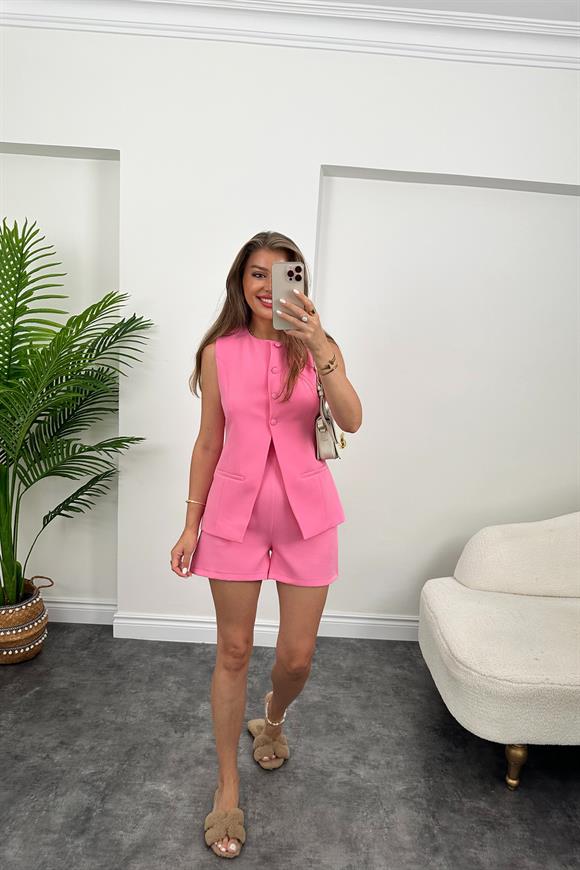 Premium Seri Şehir Boy Şort Yelek Pinterest Takım Pembe