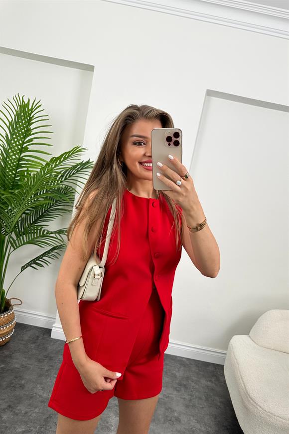Premium Seri Şehir Boy Şort Yelek Pinterest Takım Kırmızı