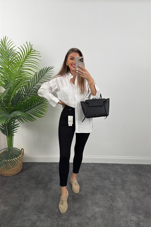 Premium Seri Süper Black Likralı Toparlayıcı Siyah Skinny Jean