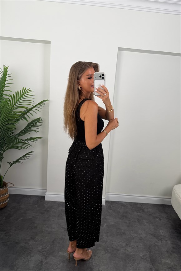 Premium Seri Taşlı Tensel Harem Pantolon Siyah