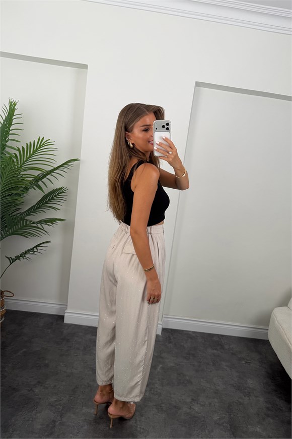 Premium Seri Taşlı Tensel Harem Pantolon Taş