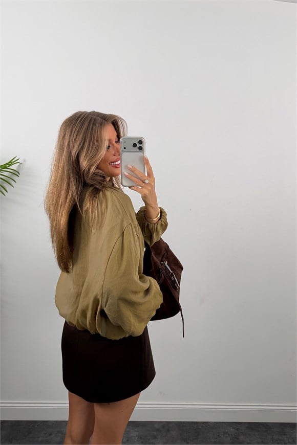 Premium Seri Tensel Bomber Ceket Olive