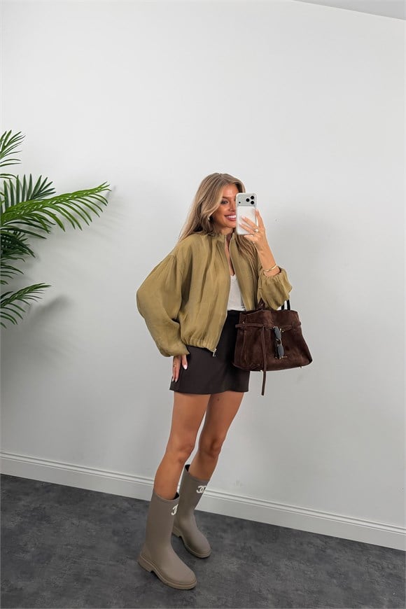 Premium Seri Tensel Bomber Ceket Olive