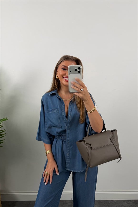 Premium Seri Tensel Jean Takım Klasik Mavi