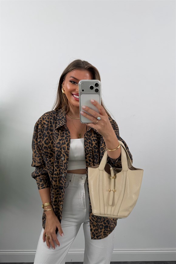 Premium Seri Tensel Salaş Leopar Gömlek 