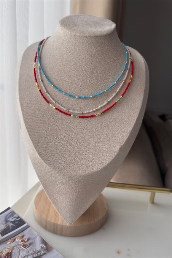 Renkli Kum Boncuk Kolye