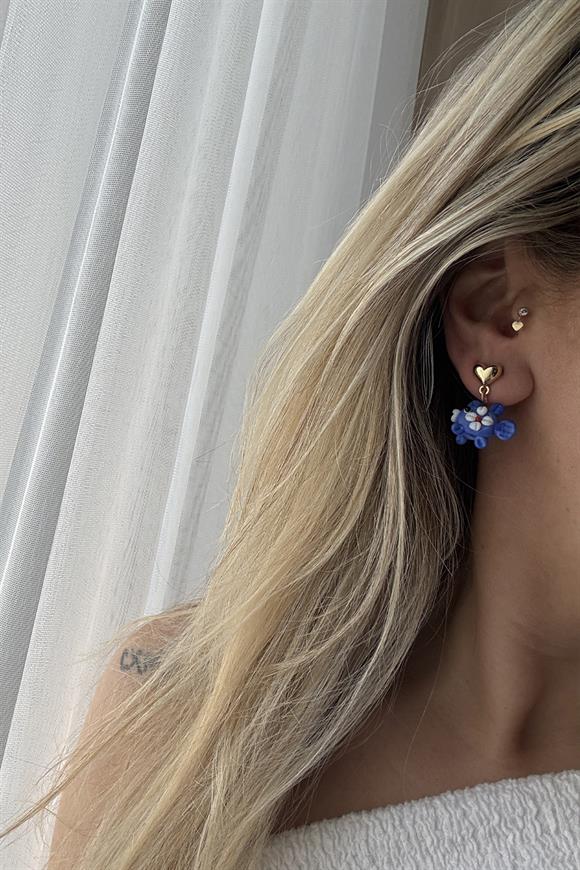 Seramik Mavi Balık Küpe