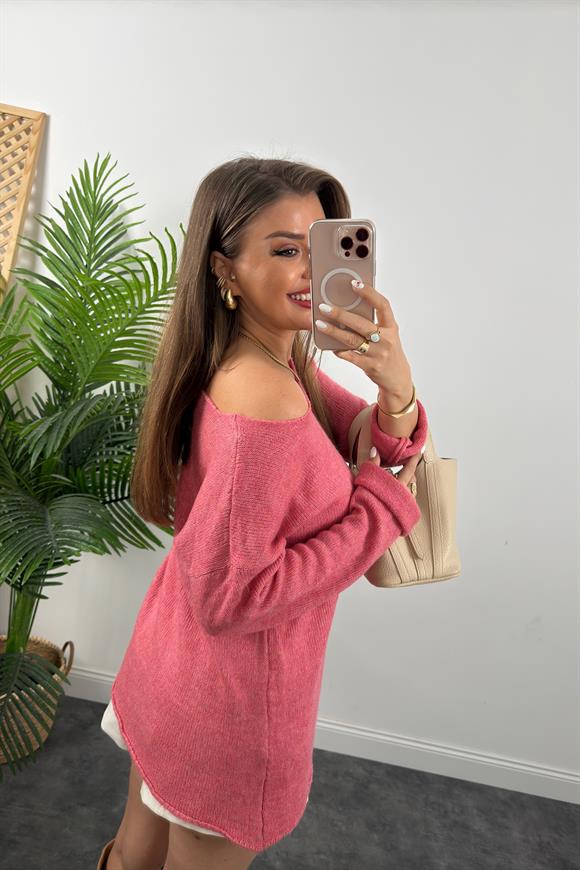 Sosis Yaka Yumoş Salaş Basic Kazak Pembe