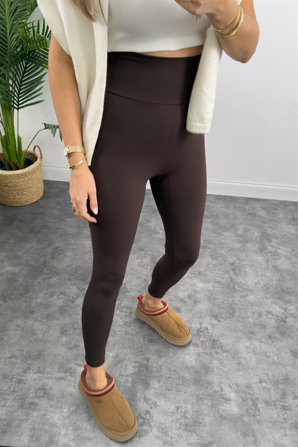 Süper Fit İthal Kumaş Lüx Kalite Oysh Model Tayt Kahverengi