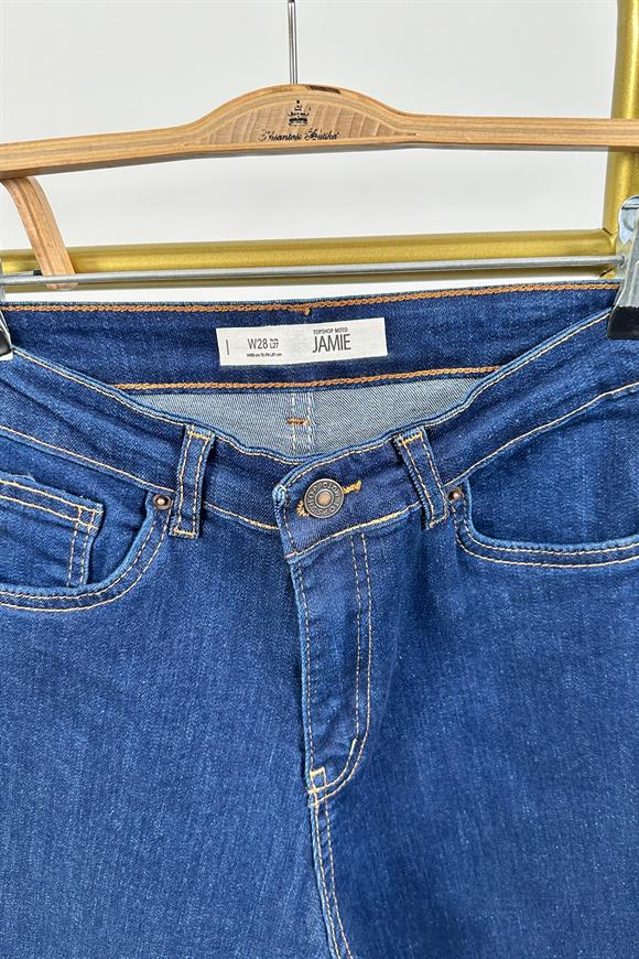 Topshop Jamie Push Up Efektli Power Likra Soft Touche Jean Koyu Mavi