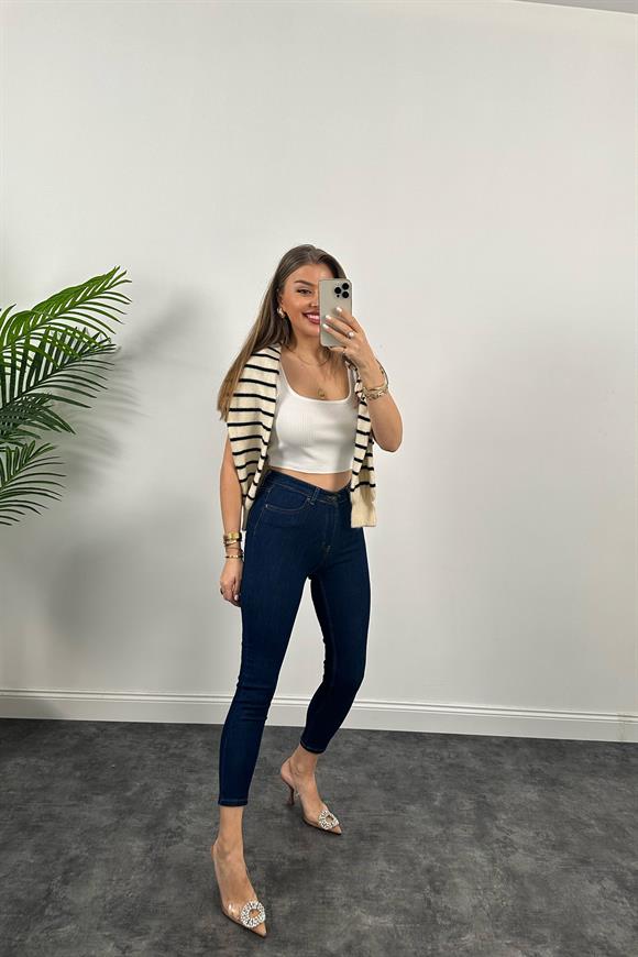 Topshop Jamie Push Up Efektli Power Likra Soft Touche Jean Lacivert