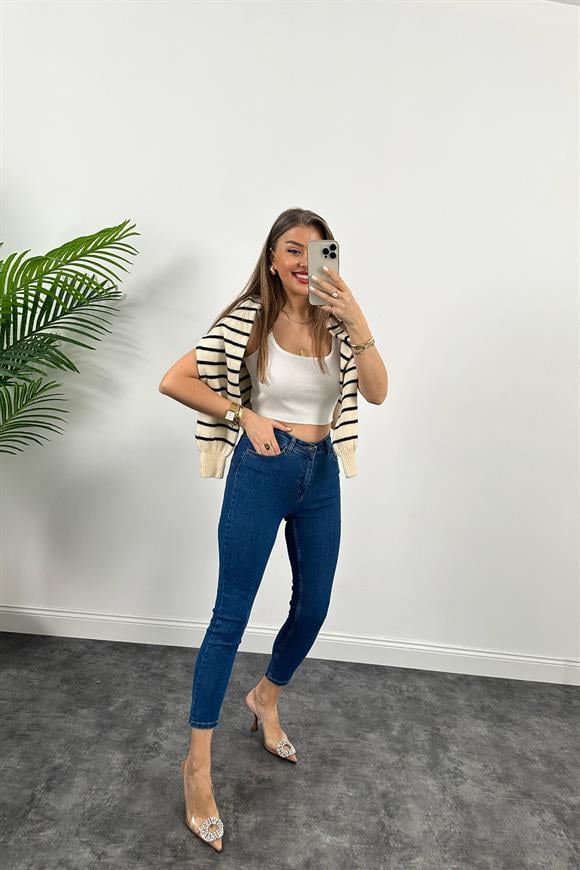Topshop Jamie Push Up Efektli Power Likra Soft Touche Jean Koyu Mavi