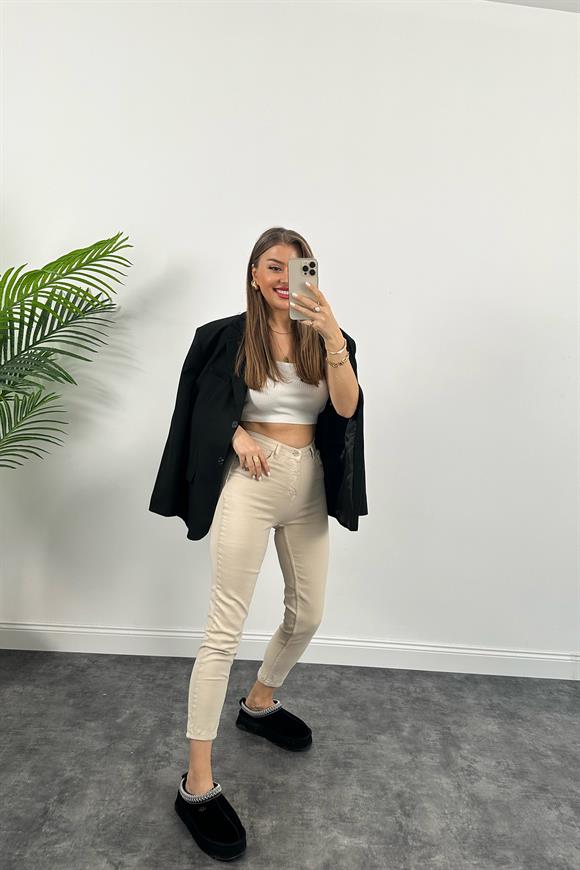 Topshop Jamie Push Up Efektli Power Likra Soft Touche Jean Taş
