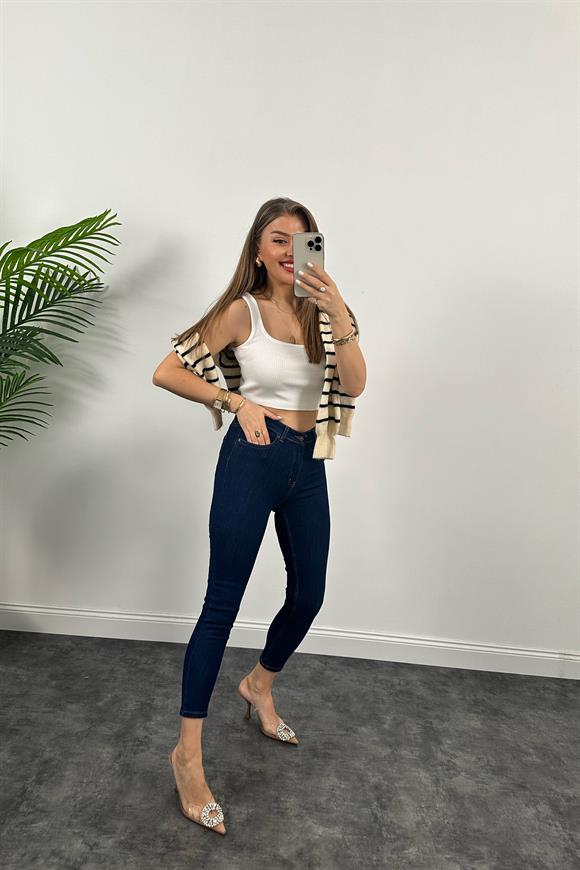 Topshop Jamie Push Up Efektli Power Likra Soft Touche Jean Lacivert