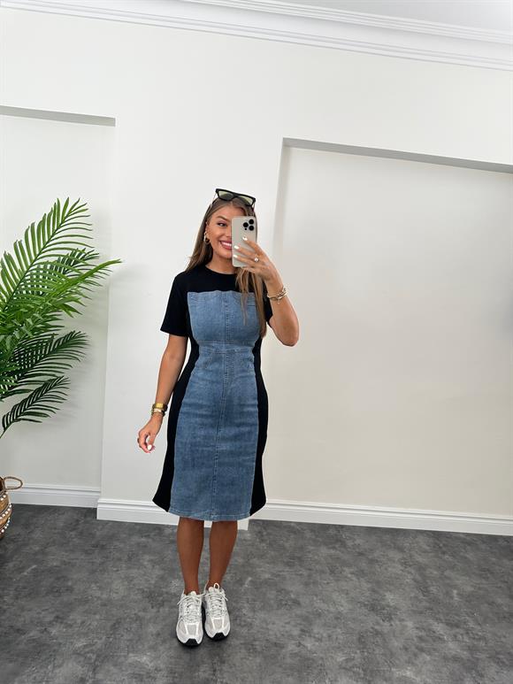 Twist Model Bebe Marka Jean Garnilü Tasarım Likralı Elbise