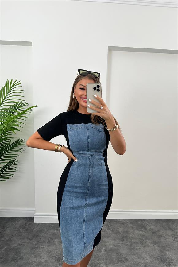 Twist Model Bebe Marka Jean Garnilü Tasarım Likralı Elbise