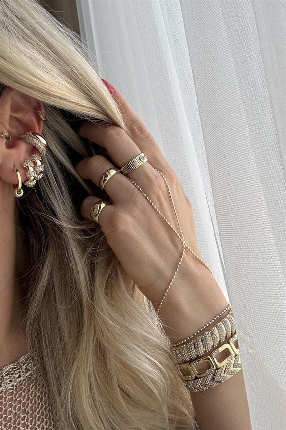 Xupıng Baget Taşlı Marka Model Halka Küpe