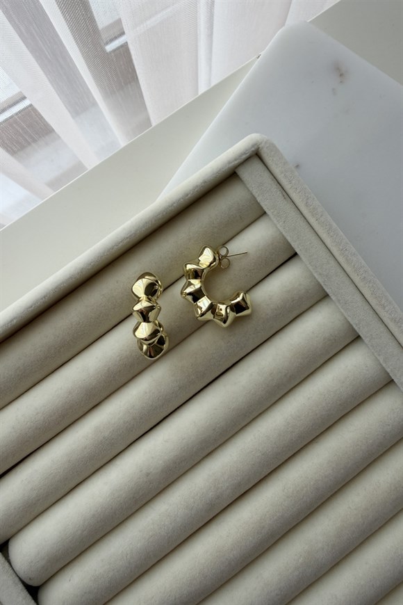 Xupıng Bombeli Tırtıklı Halka Küpe