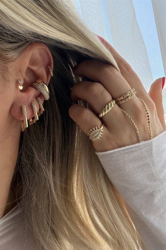 Xupıng Dikdörtgen Set Küpe