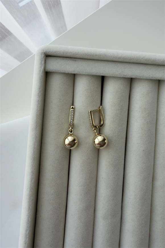 Xupıng Gold Top Sallantılı Küpe