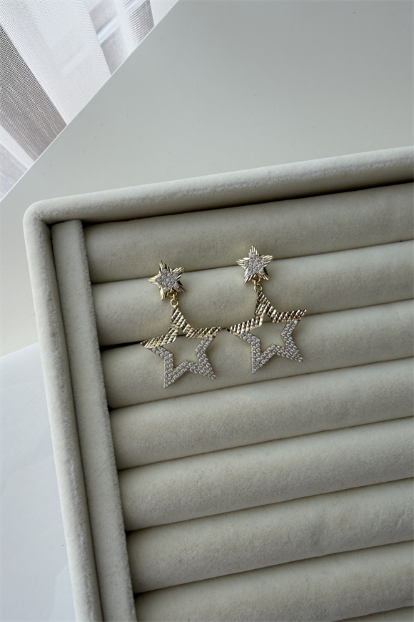 Xupıng İkili Yıldız Küpe