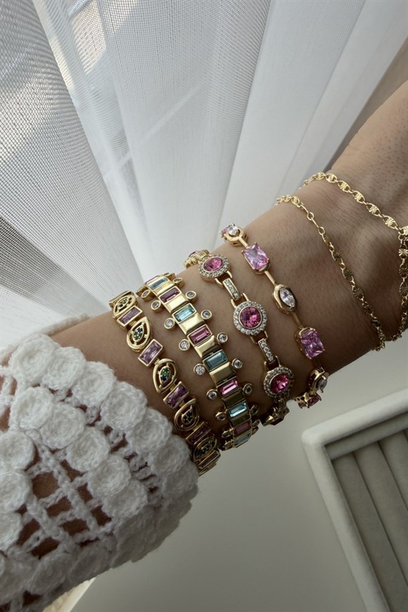 Xupıng Kristal Pembe Taşlı Bileklik