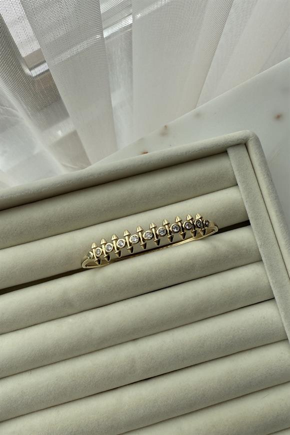 Xupıng Marka Model Taş Detaylı Gold Çivi Kelepçe Bileklik