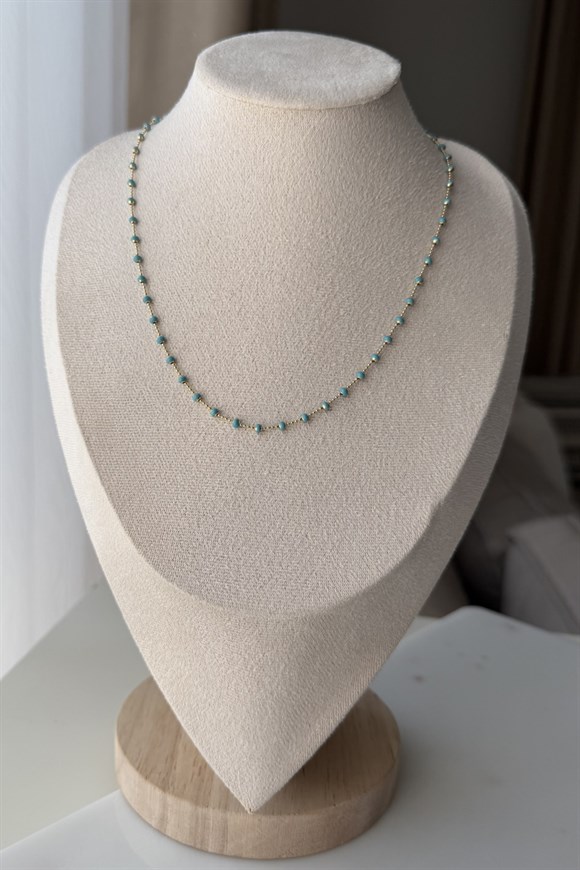 Xupıng Mavi Taşlı Kolye