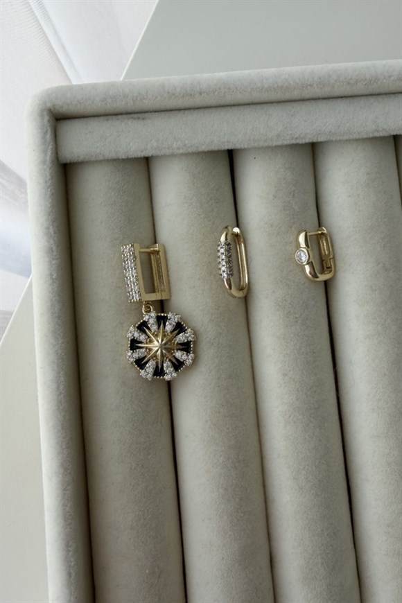 Xupıng Mineli Çiçek Küpe Seti