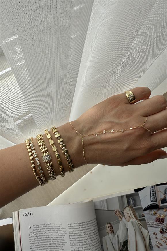 Xupıng Ortası Silindir Taşlı Hasır Bileklik