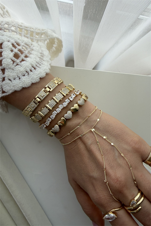 Xupıng Ortası Taş Detaylı Kordon Model Bileklik