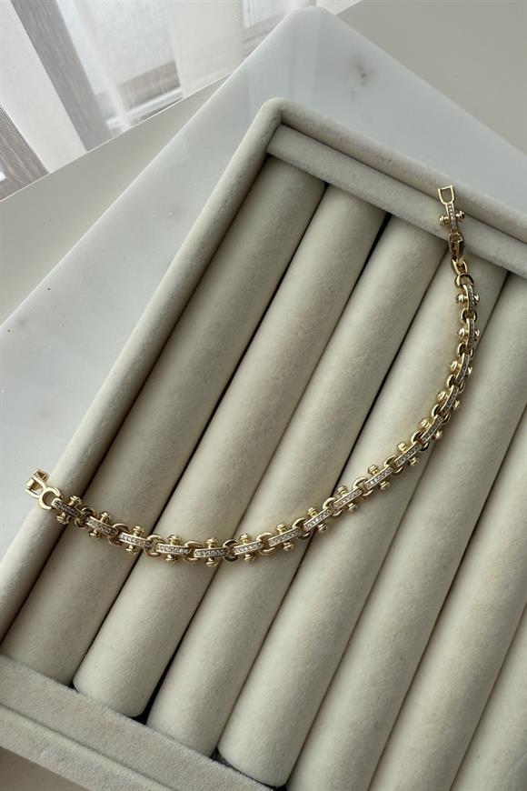 Xupıng Ortası Taşlı Çivi Model Bileklik