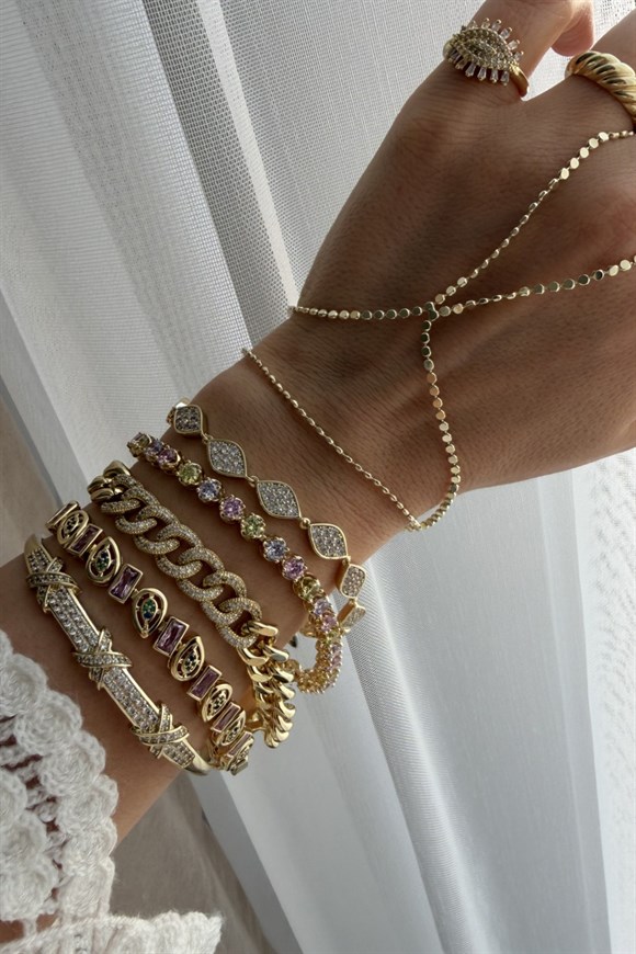 Xupıng Ortası Taşlı Gurmet Bileklik 