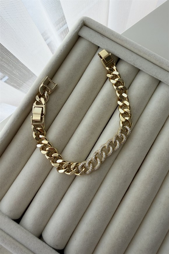 Xupıng Ortası Taşlı Gurmet Bileklik 