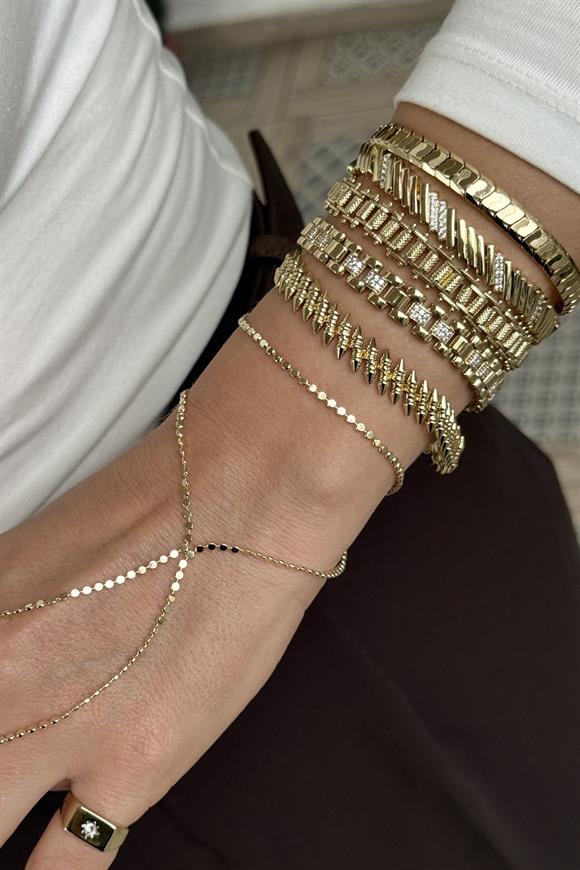 Xupıng Ortası Taşlı Kordon Model Bileklik