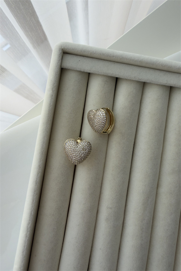 Xupıng Pırıltılı Kalp Küpe