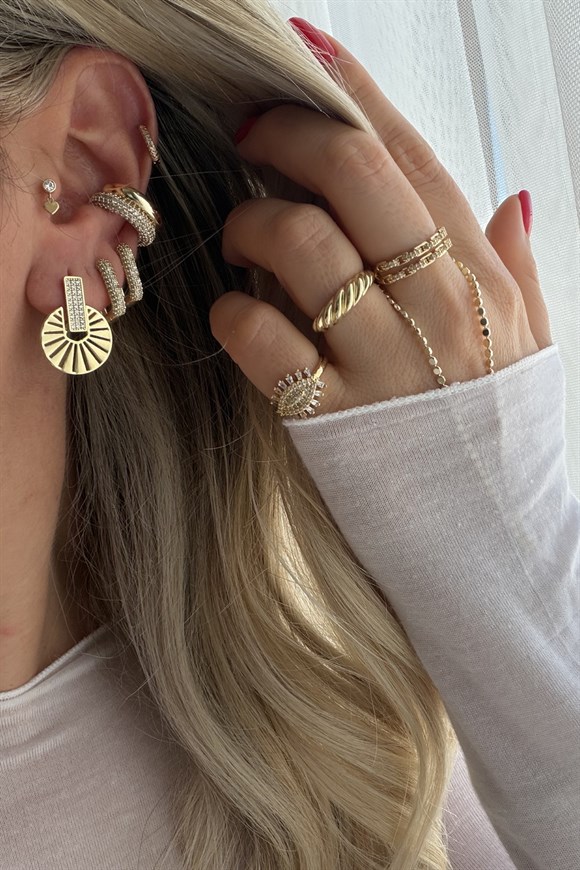 Xupıng Plaka Yelpaze Model Küpe